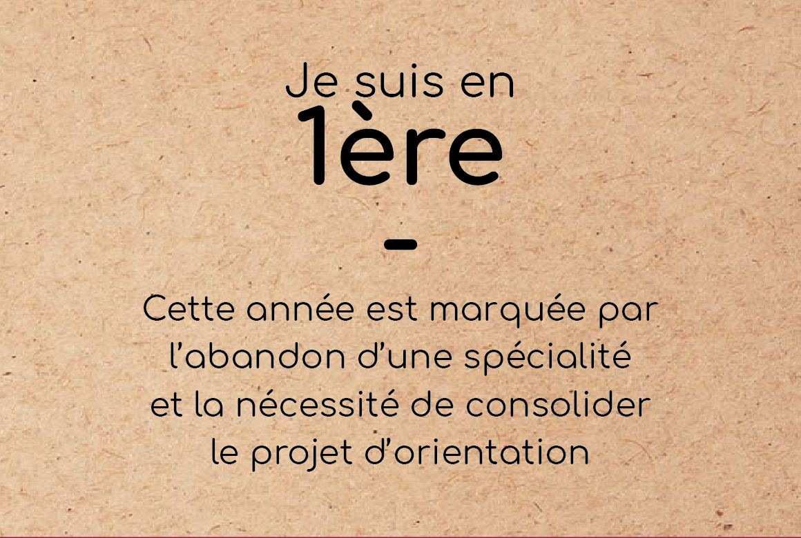 En première je dois abandonner une spécialité et consolider mon projet d'orientation 